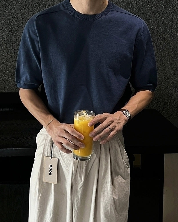 Classic Knit Short Sleeve Commuter Top