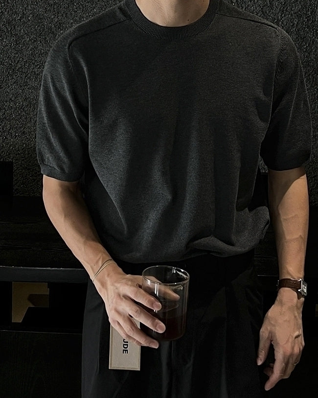 Classic Knit Short Sleeve Commuter Top