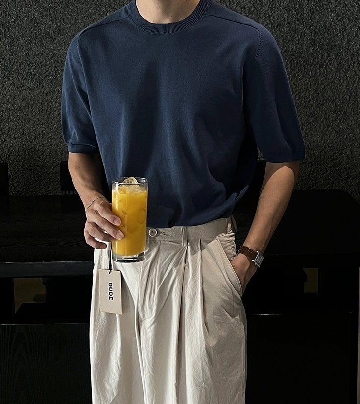 Classic Knit Short Sleeve Commuter Top