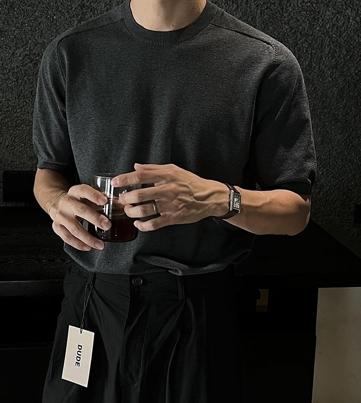 Classic Knit Short Sleeve Commuter Top