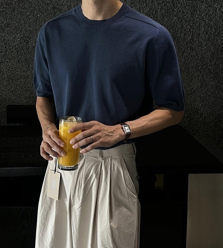 Classic Knit Short Sleeve Commuter Top