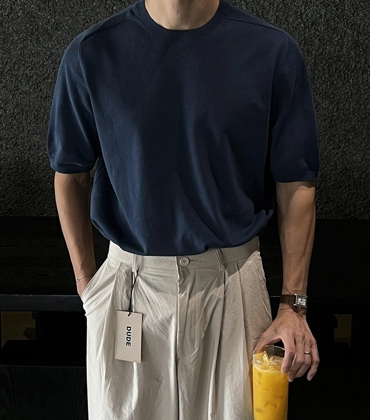 Classic Knit Short Sleeve Commuter Top
