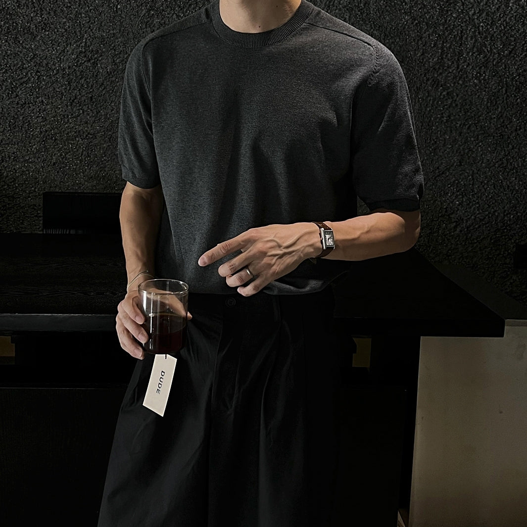 Classic Knit Short Sleeve Commuter Top