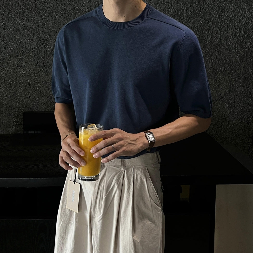 Classic Knit Short Sleeve Commuter Top