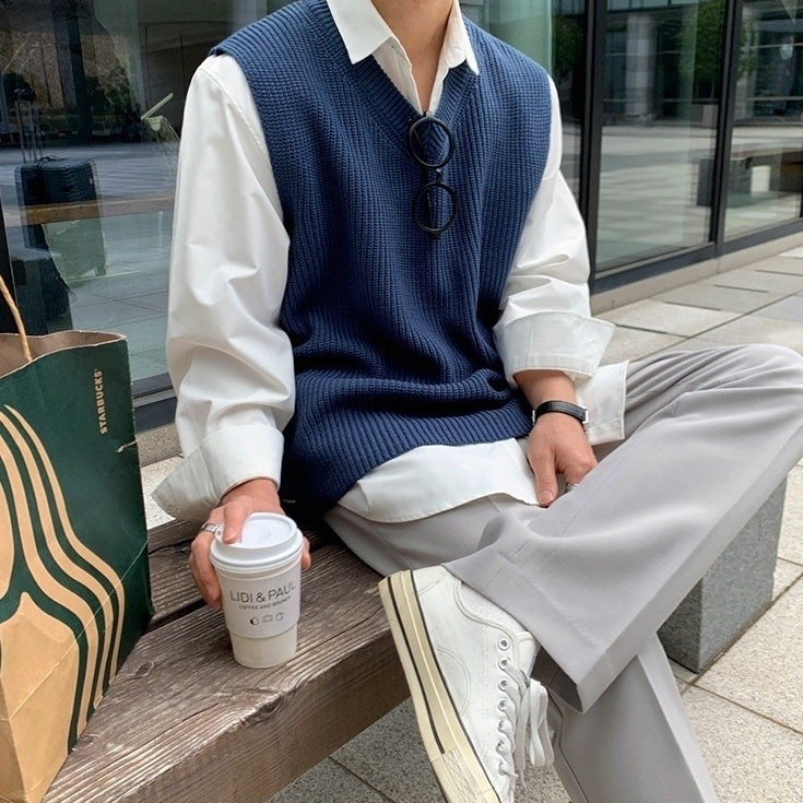 Classic Knit Sleeveless Sweater Vest