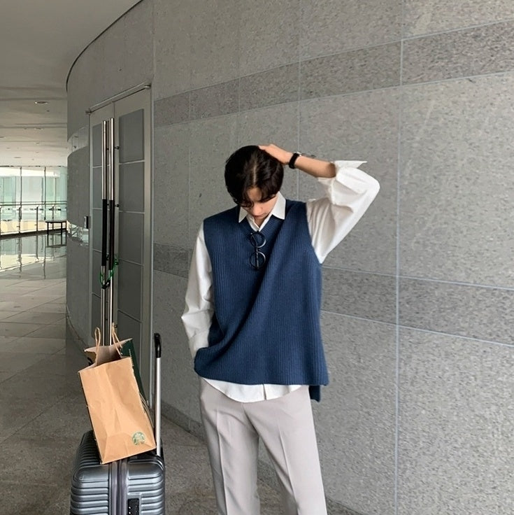Classic Knit Sleeveless Sweater Vest