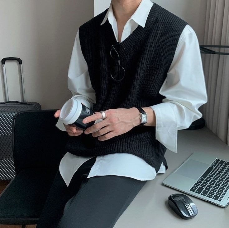 Classic Knit Sleeveless Sweater Vest