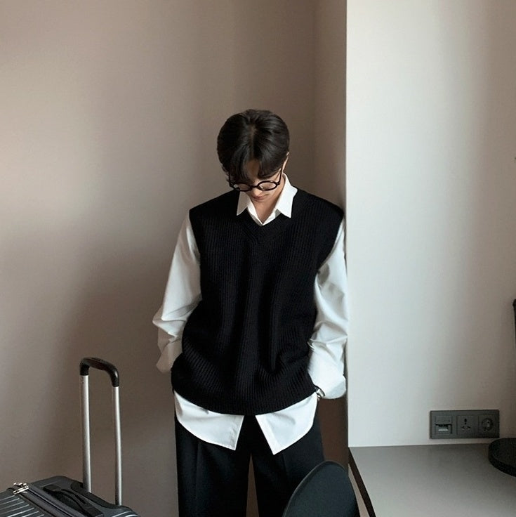 Classic Knit Sleeveless Sweater Vest