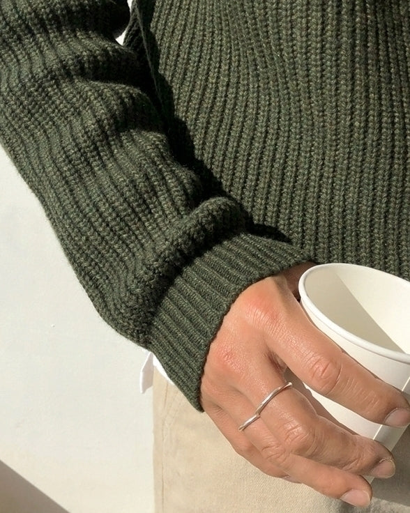 Classic Knit Sweater Soft Casual Pullover Outerwear