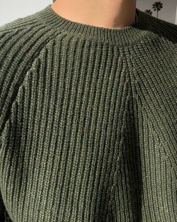 Classic Knit Sweater Soft Casual Pullover Outerwear