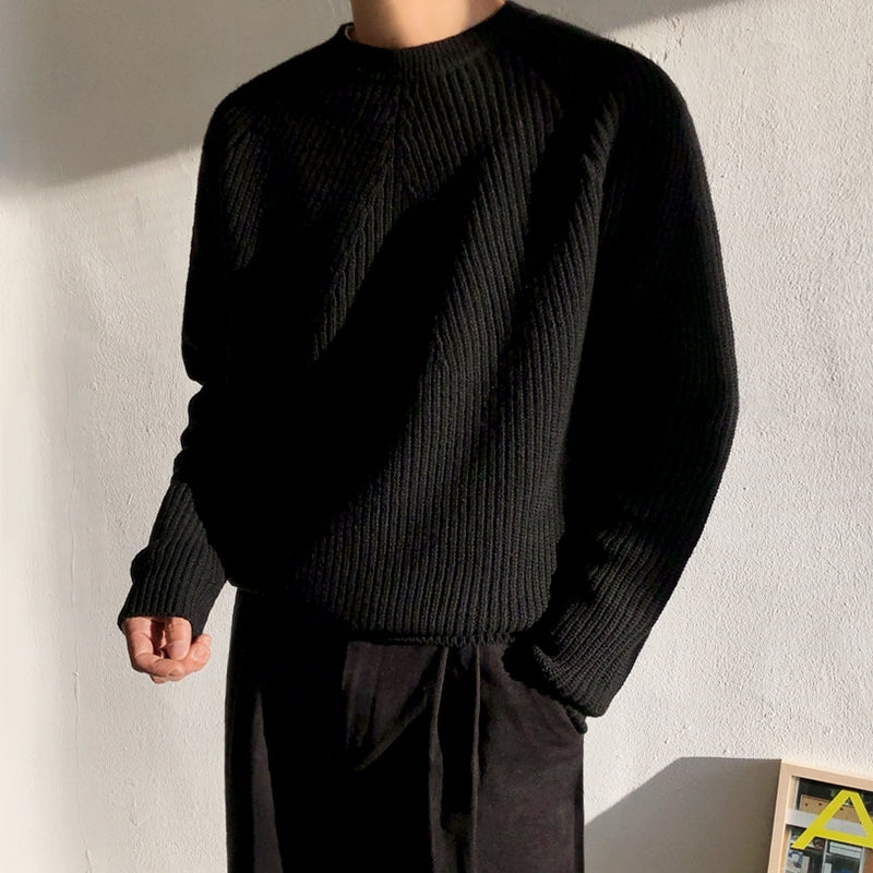 Classic Knit Sweater Soft Casual Pullover Outerwear