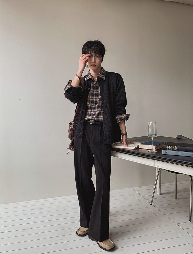 Classic Plaid Long Sleeve Collared Casual Shirt