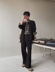 Classic Plaid Long Sleeve Collared Casual Shirt