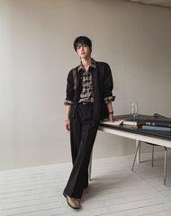 Classic Plaid Long Sleeve Collared Casual Shirt