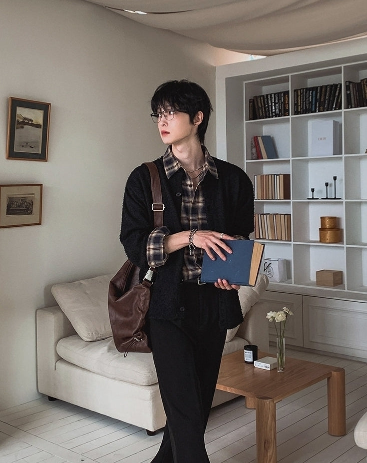 Classic Plaid Long Sleeve Collared Casual Shirt