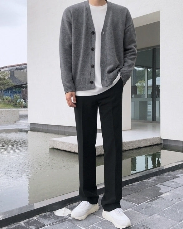 Classic Relaxed Fit Black Suit Trousers