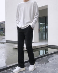 Classic Relaxed Fit Black Suit Trousers