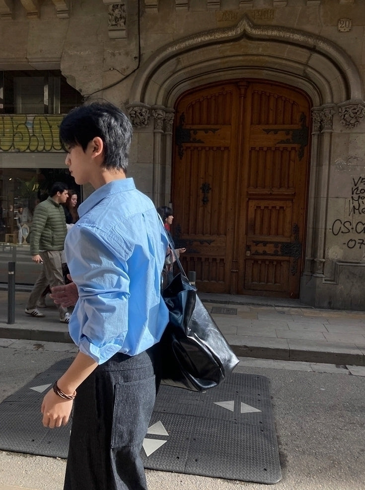 Classic Relaxed Fit Long Sleeve Casual Shirt