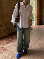Classic Relaxed Fit Long Sleeve Casual Shirt