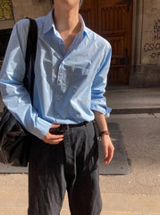 Classic Relaxed Fit Long Sleeve Casual Shirt