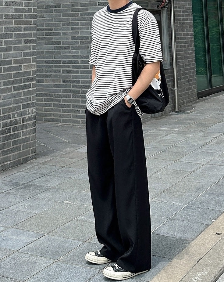 Classic Relaxed Fit Straight Leg Casual Trousers