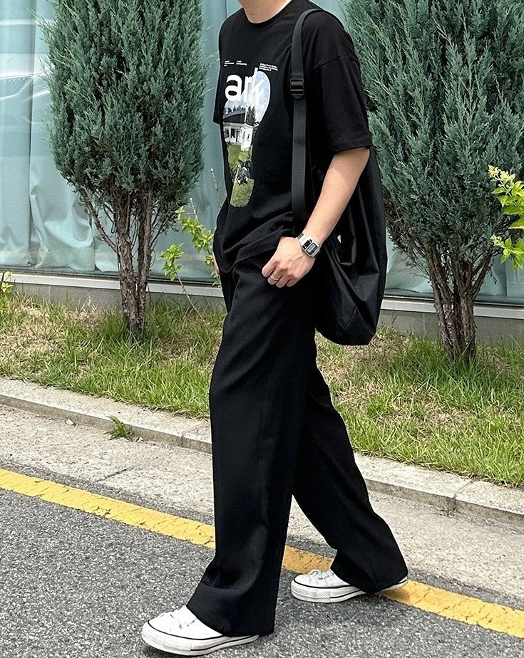 Classic Relaxed Fit Straight Leg Casual Trousers