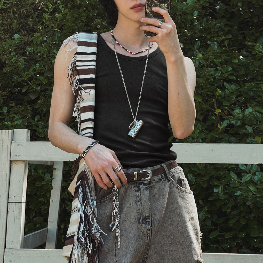 Classic Slim Fit Sleeveless Crewneck Tank Top