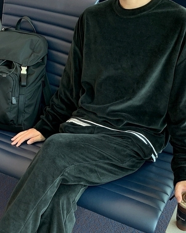 Classic Solid Color Casual Sweatshirt And Jogger Set