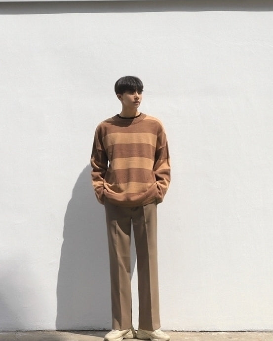 Classic Straight Leg Casual Split Hem Trousers