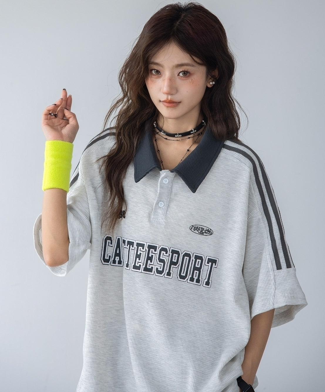 Classic Striped Polo Shirt With Contrast Collar
