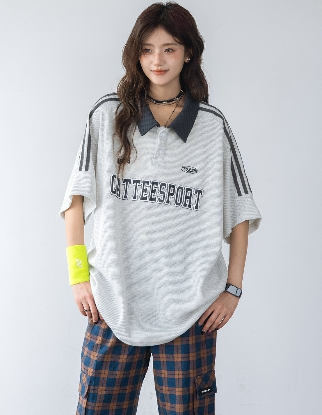Classic Striped Polo Shirt With Contrast Collar
