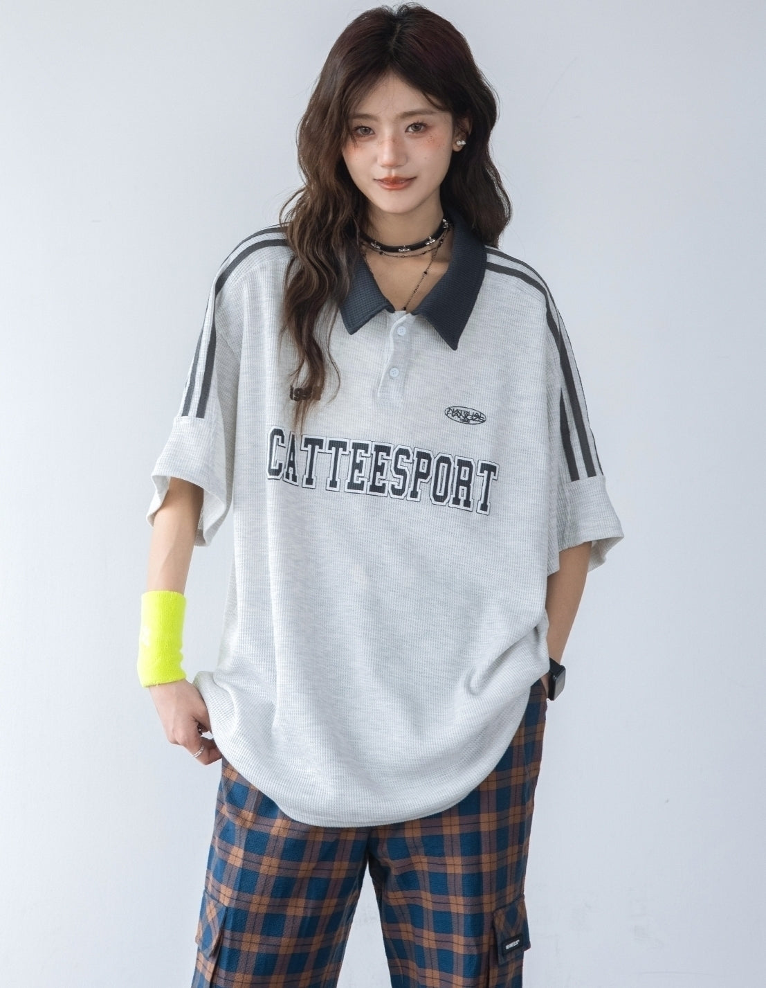 Classic Striped Polo Shirt With Contrast Collar