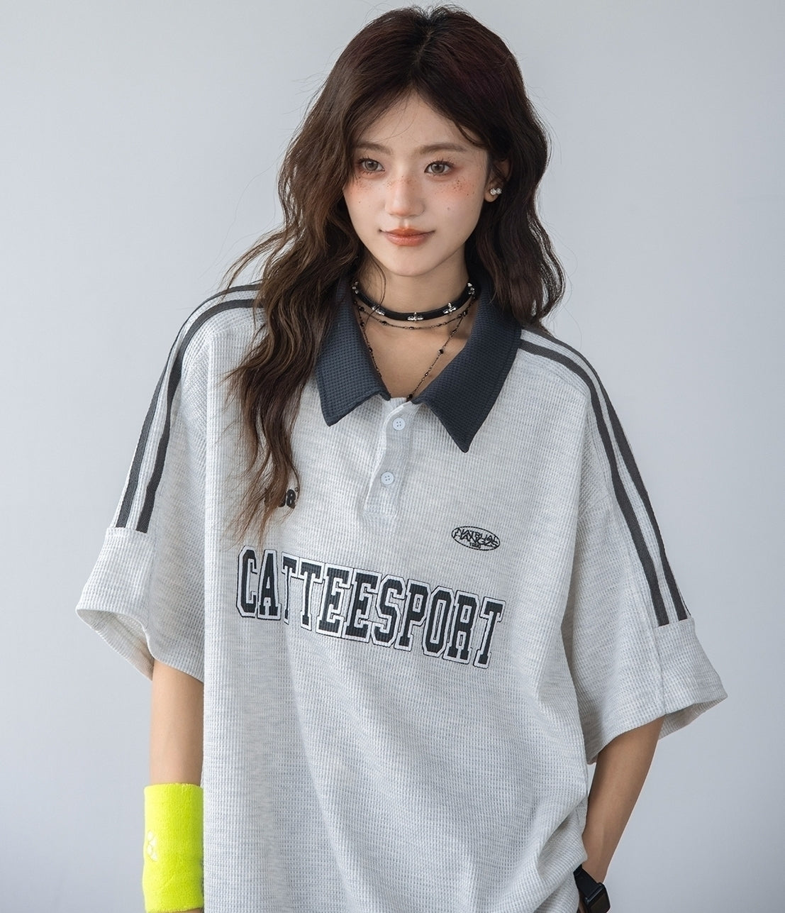 Classic Striped Polo Shirt With Contrast Collar