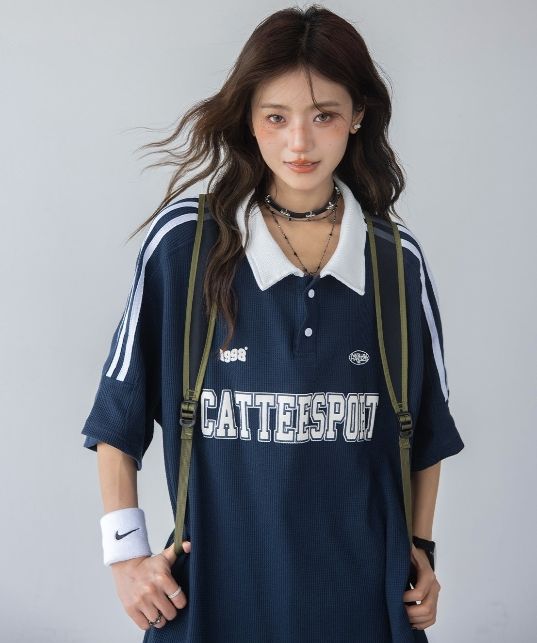 Classic Striped Polo Shirt With Contrast Collar