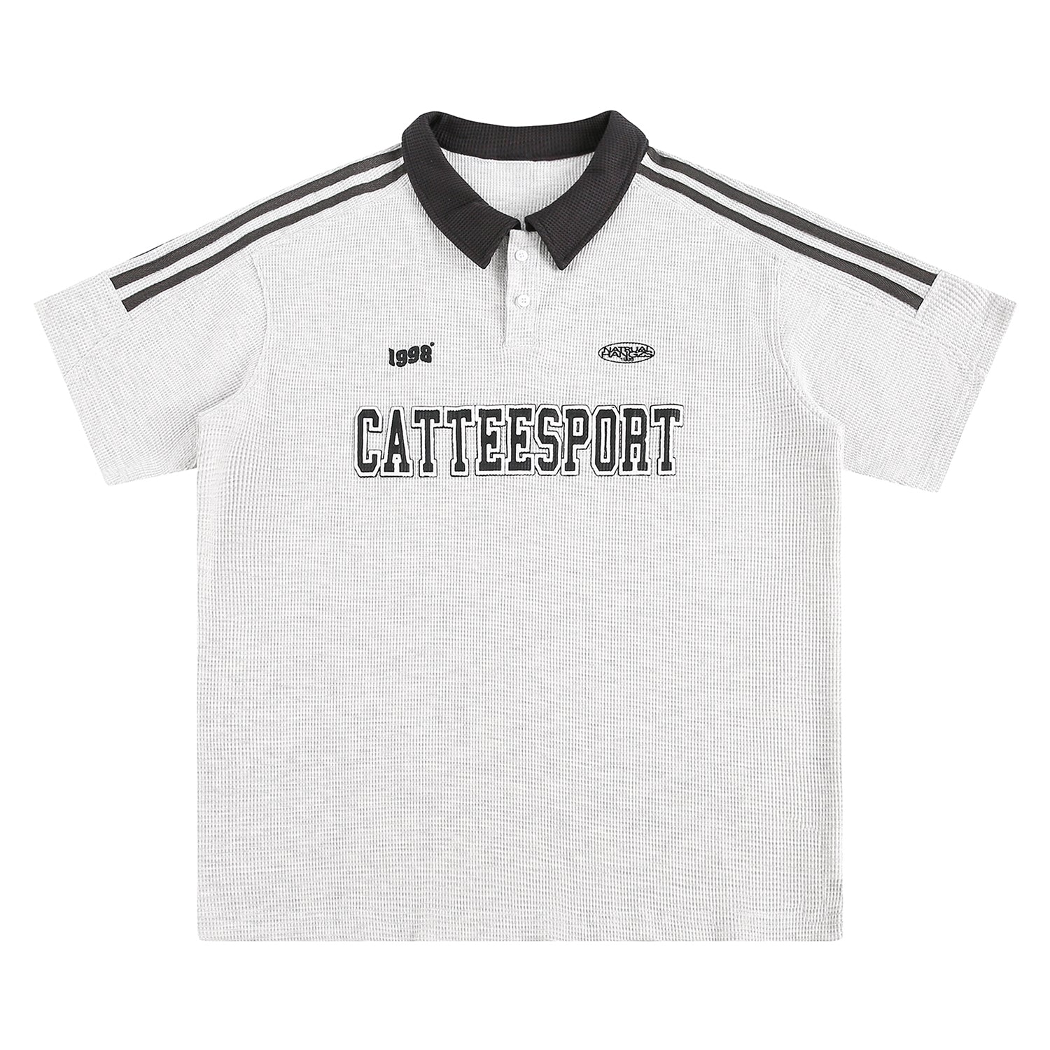 Classic Striped Polo Shirt With Contrast Collar