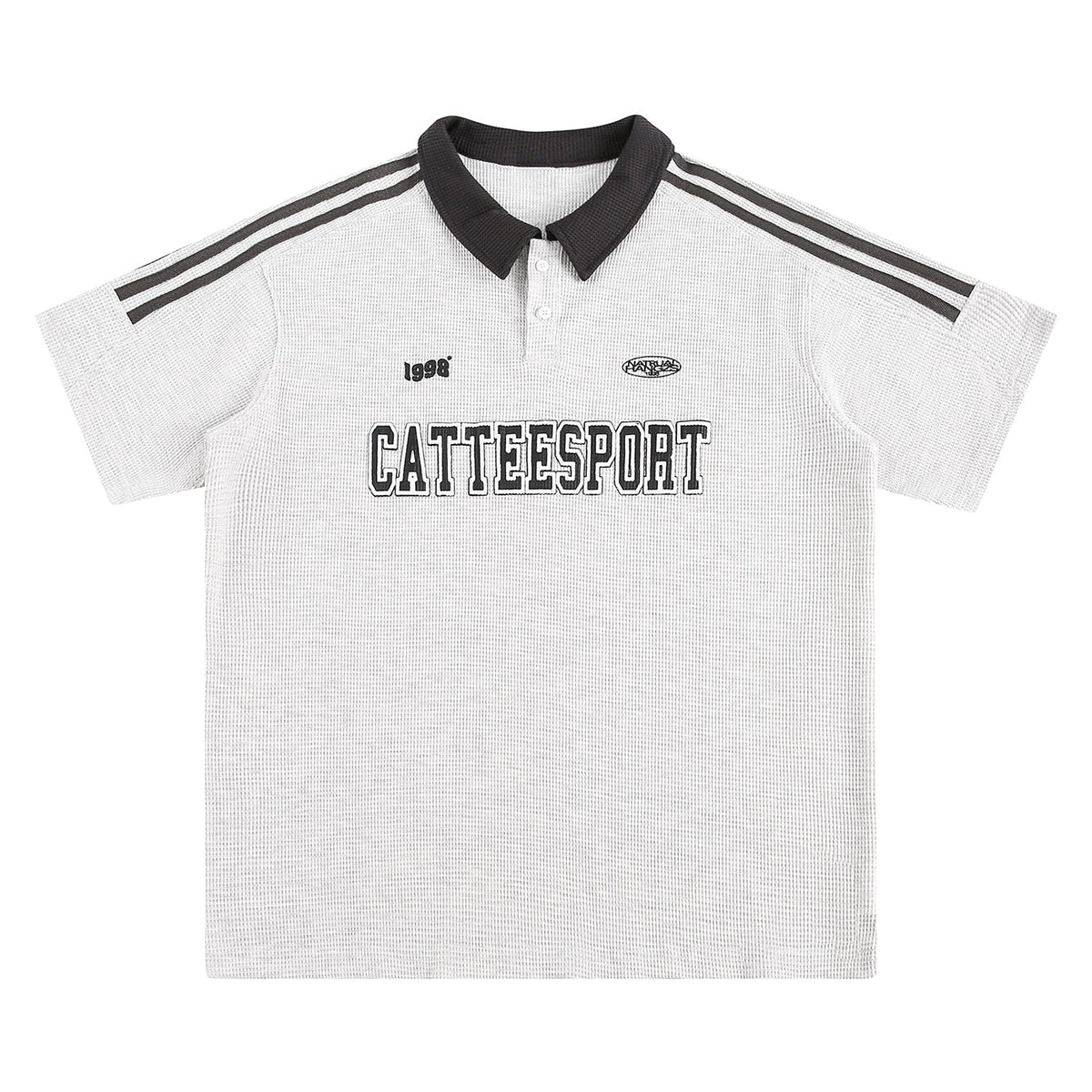 Classic Striped Polo Shirt With Contrast Collar