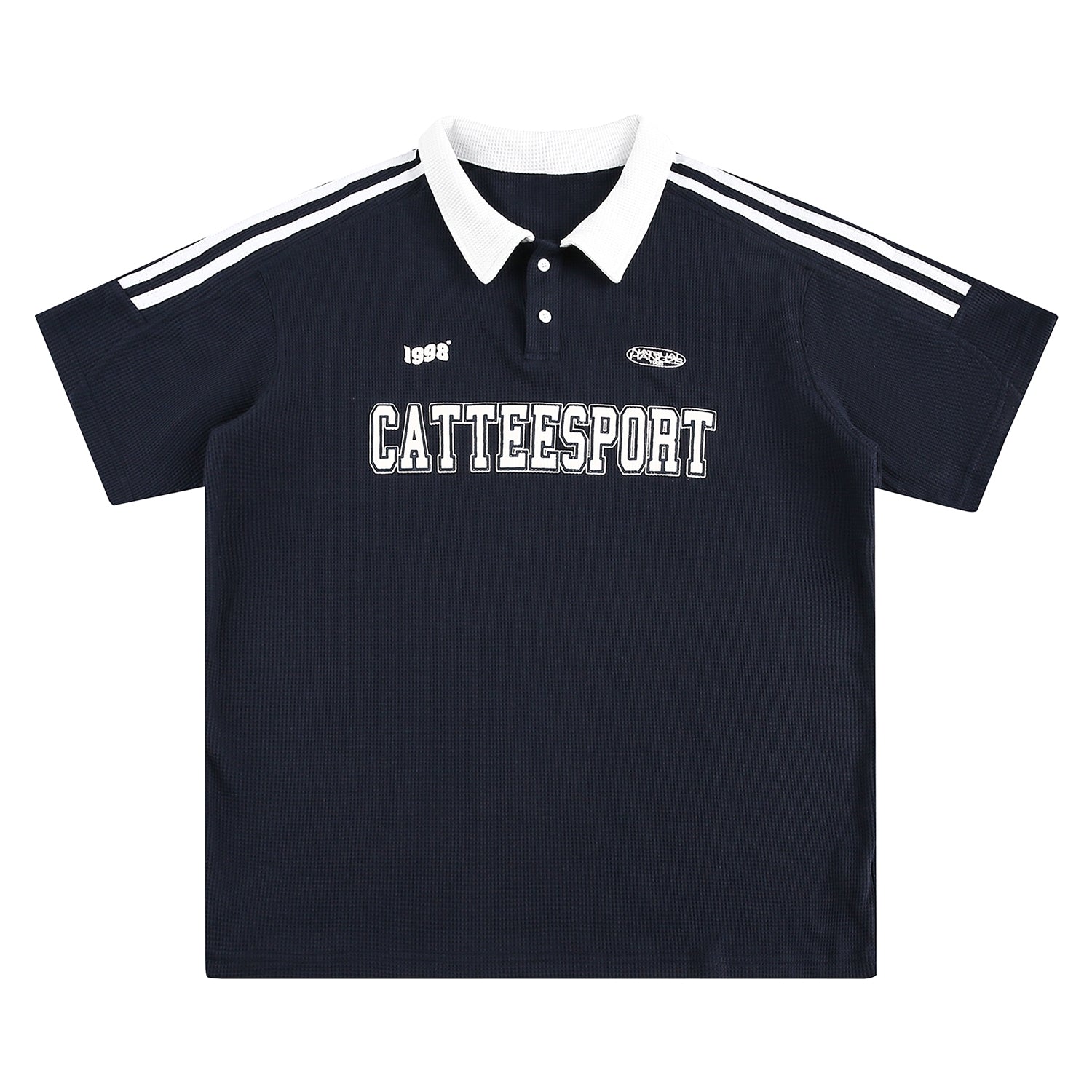 Classic Striped Polo Shirt With Contrast Collar