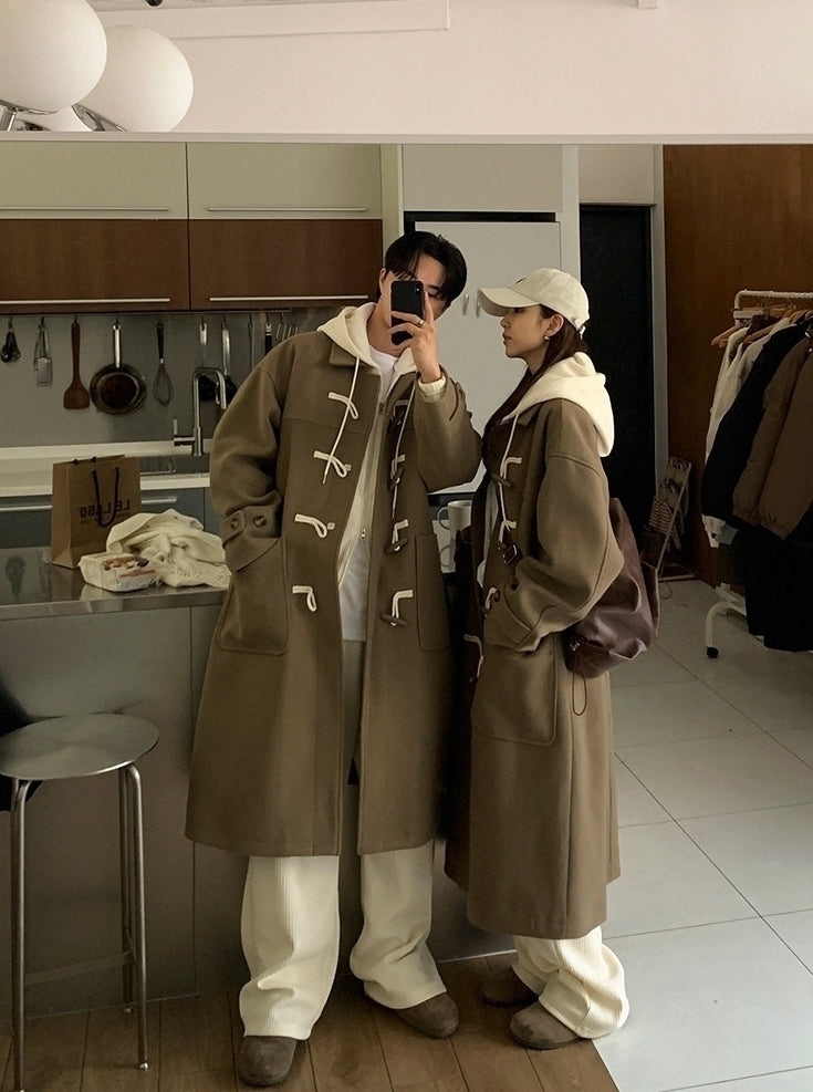 Classic Toggle Button Mid Length Warm Coat