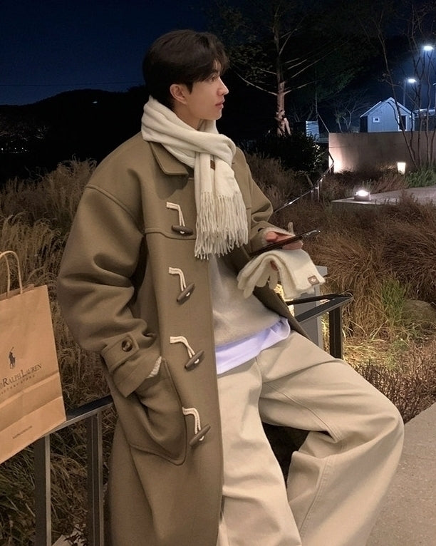 Classic Toggle Button Mid Length Warm Coat