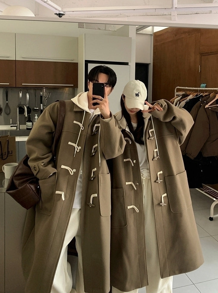 Classic Toggle Button Mid Length Warm Coat