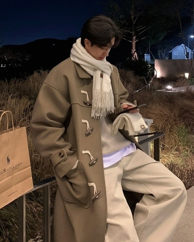 Classic Toggle Button Mid Length Warm Coat