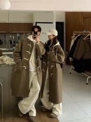 Classic Toggle Button Mid Length Warm Coat
