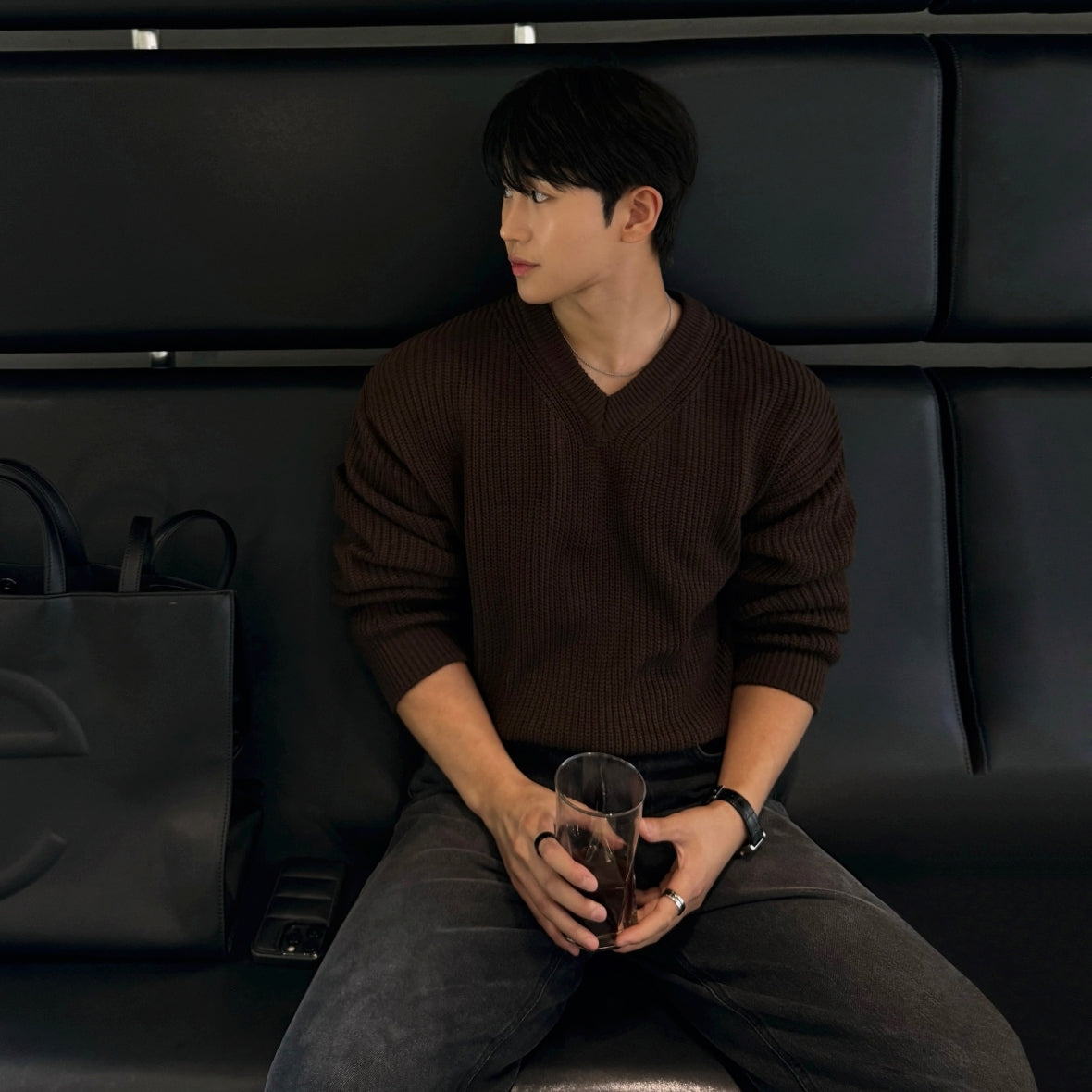 Classic V Neck Knit Pullover Sweater