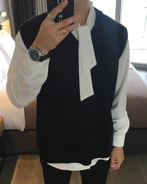 Classic V Neck Knit Sweater Vest