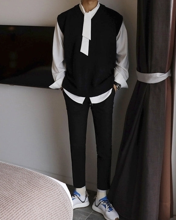 Classic V Neck Knit Sweater Vest