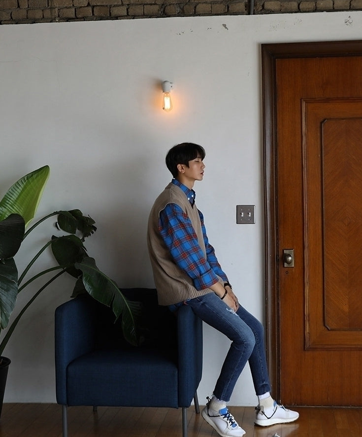 Classic V Neck Knit Sweater Vest