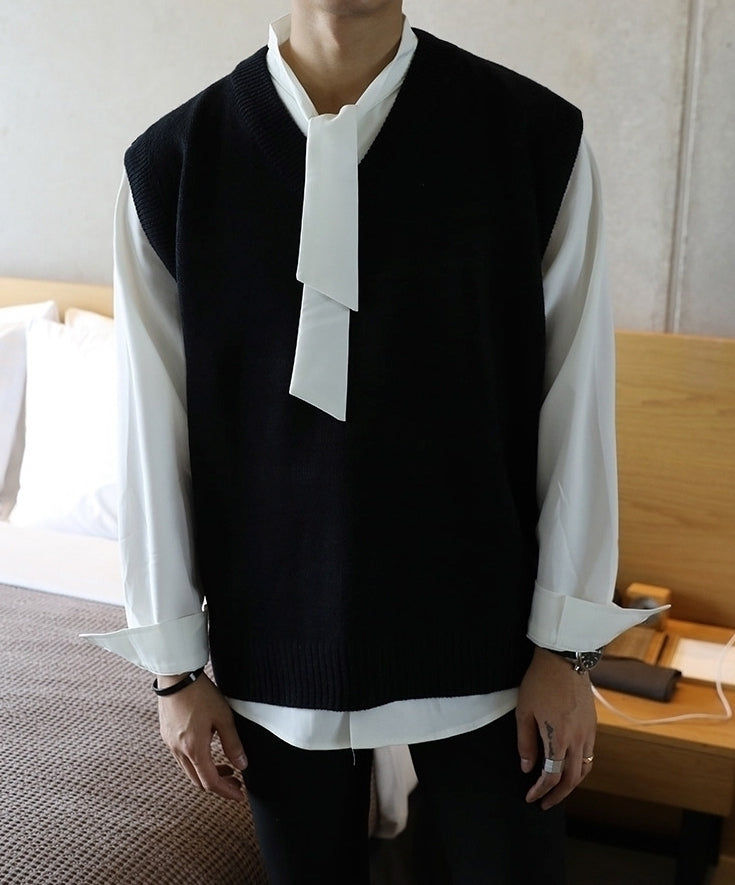 Classic V Neck Knit Sweater Vest