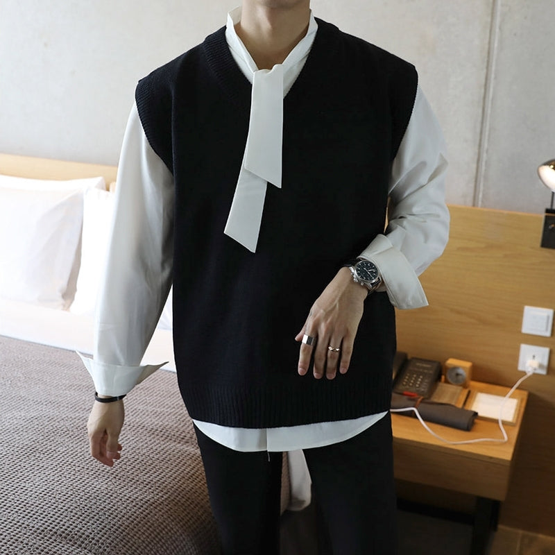 Classic V Neck Knit Sweater Vest
