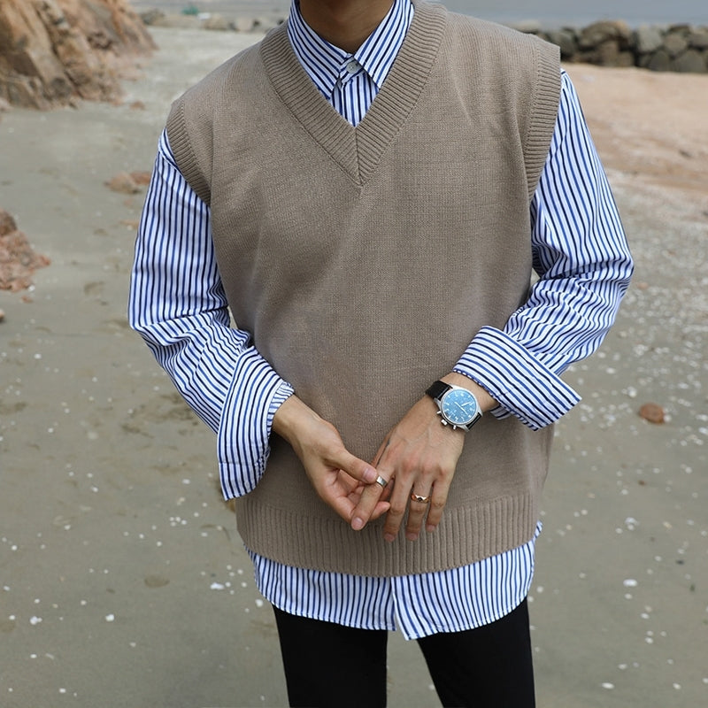 Classic V Neck Knit Sweater Vest