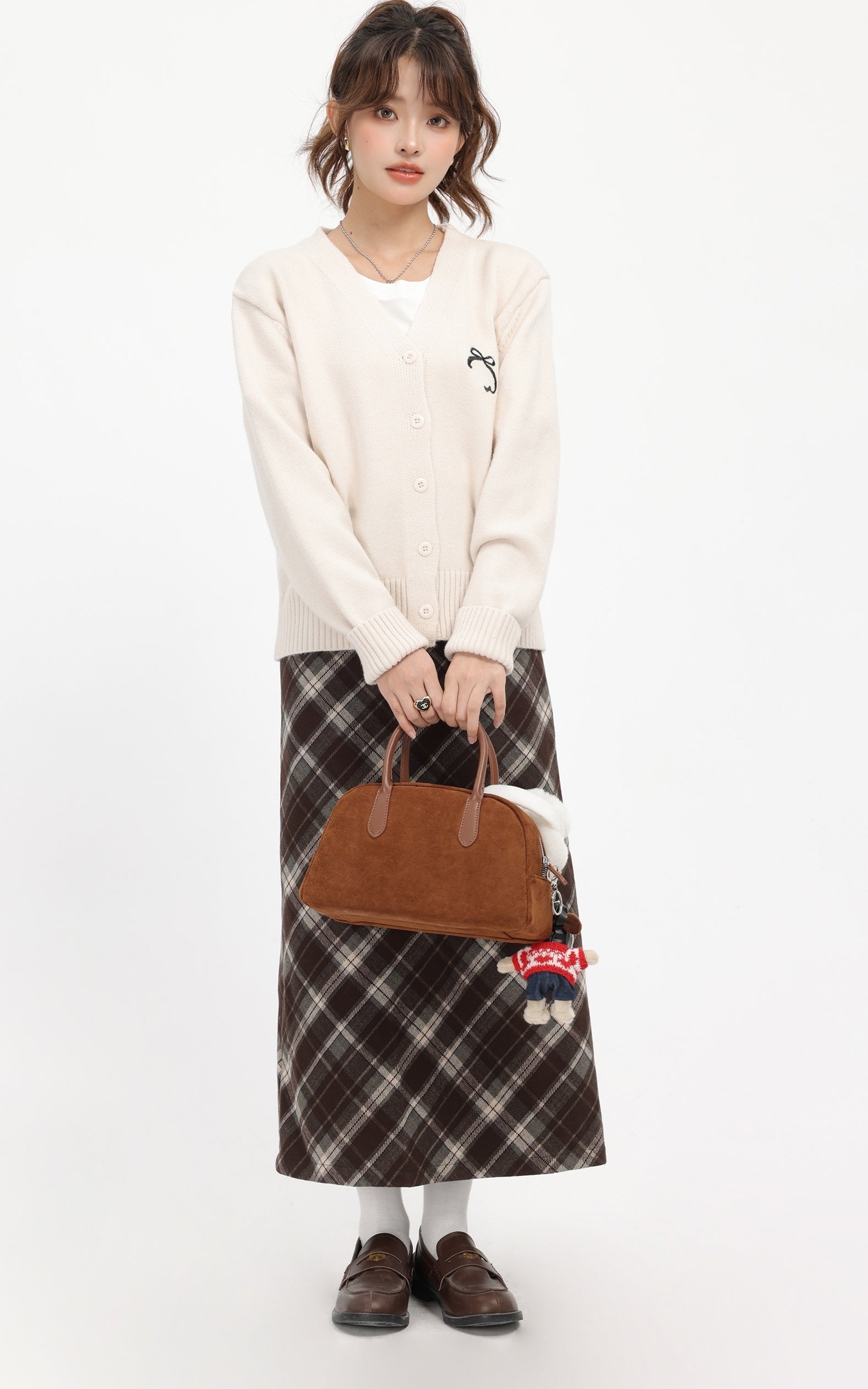 Beige Academy Style V-Neck Cardigan